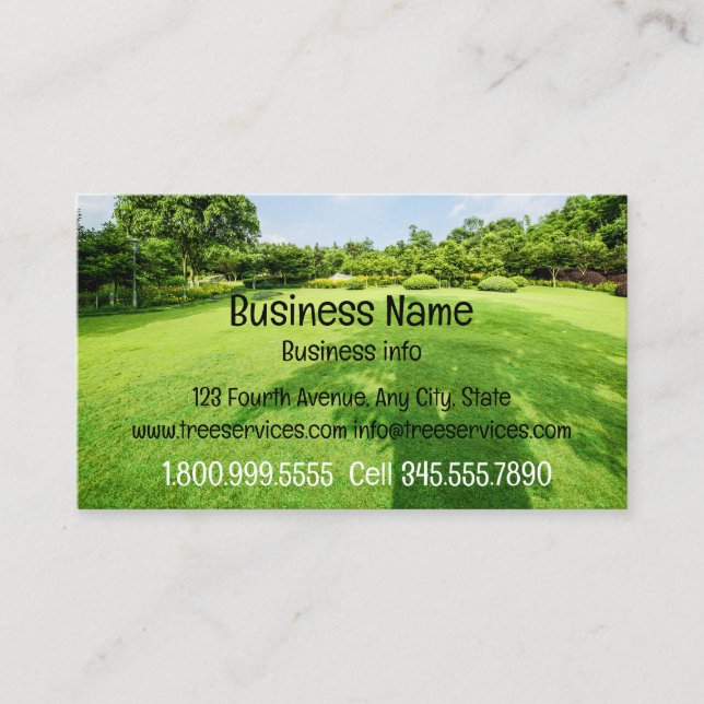 Custom Landscaping Lawn Garden Care Business Card (Front)