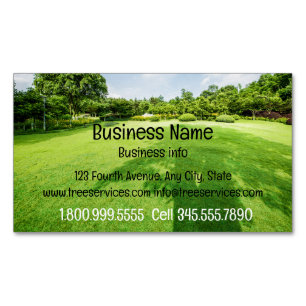 Custom Landscaping Lawn Garden Care Magnetic Business Card