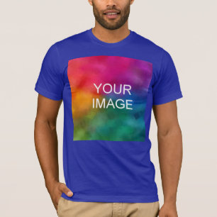 Custom Lapis Blue Colour Template Add Image Logo T-Shirt
