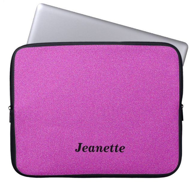 Custom Laptop Computer Sleeve Hot Pink Personalise (Front)