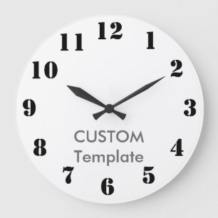 Custom Large 10.75" ROUND Wall Clock STENCIL Font