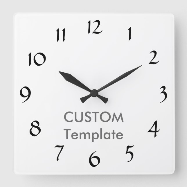 Custom Large 10.75" Square Wall Clock DEMI TASSE R (Front)