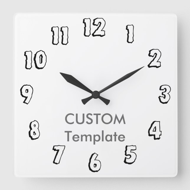 Custom Large 10.75" Square Wall Clock STONE AGE (Front)