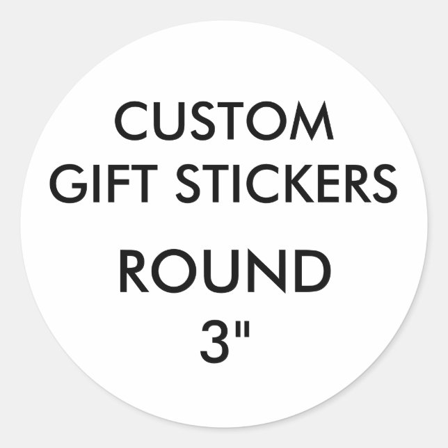 Custom LARGE 3" ROUND Gift Stickers Template (Front)