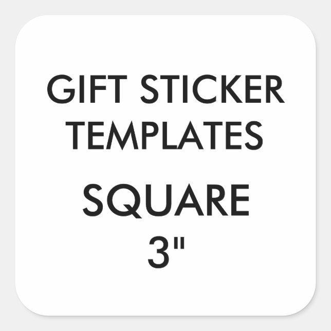 Custom LARGE 3" SQUARE Gift Stickers Template (Front)