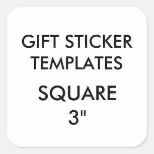 Custom LARGE 3" SQUARE Gift Stickers Template