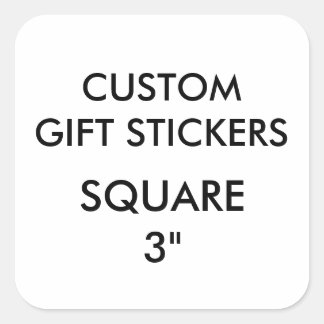 Custom LARGE 3" SQUARE Gift Stickers Template
