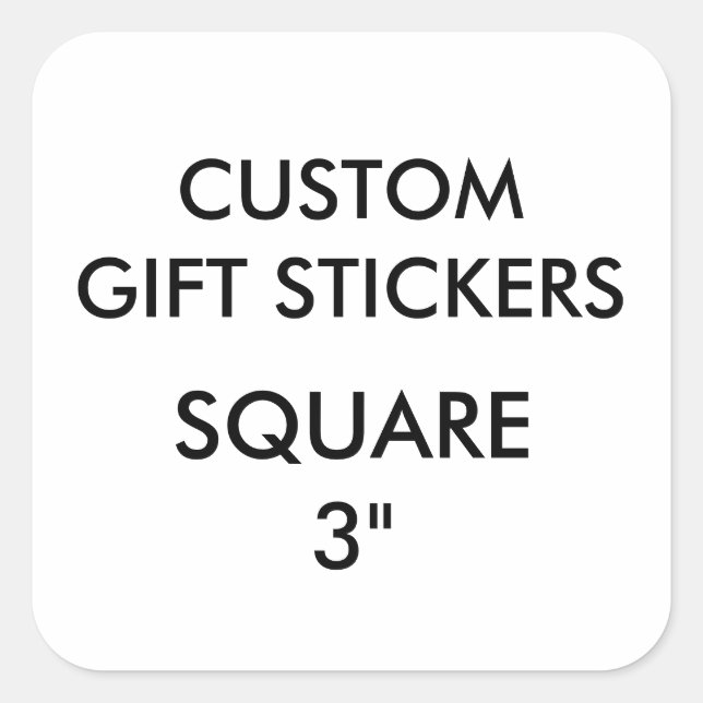 Custom LARGE 3" SQUARE Gift Stickers Template (Front)
