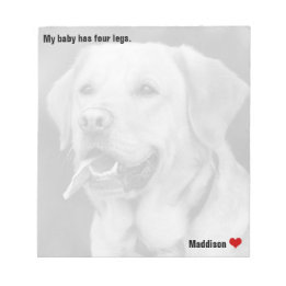 Custom Large Black &  White Photo Personalised Pet Notepad