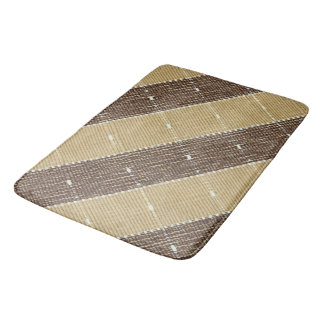 Custom Large Brown Striped Bath Mat