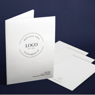 Custom large Business Logo website Simple Pocket Folder