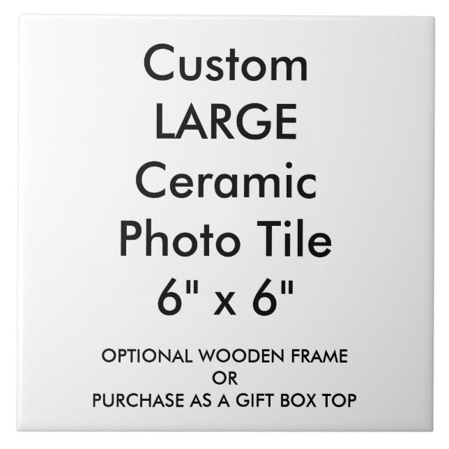 Custom Large Ceramic Photo Tile 6" x 6" (Front)
