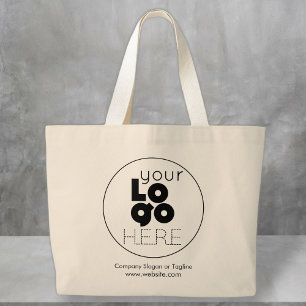 Custom Large Cotton Tote Bag Front Logo No Minimum
