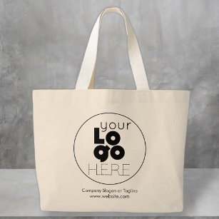 Custom Large Cotton Tote Bag Front Logo No Minimum