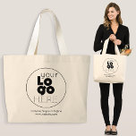 Custom Large Cotton Tote Bag with Logo No Minimum<br><div class="desc">Easily personalize this large cotton tote bag with a company logo and promotional text. Custom branded tote bags can advertise a business as corporate swag and trade show giveaways. No minimum order quantity and no setup fee.</div>