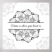 Custom Large Mandala Adult Colouring Poster