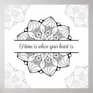 Custom Large Mandala Adult Colouring Poster