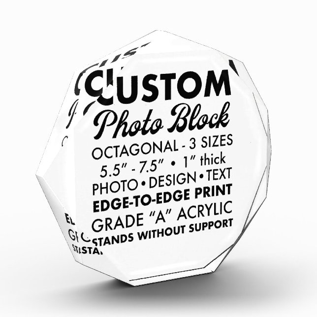 Custom Large Octagonal Photo Paperweight (Left)