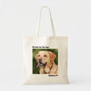 Custom Large Photo Personalised Dog Tote Bag