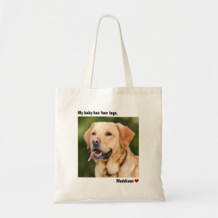Custom Large Photo Personalised Dog Tote Bag