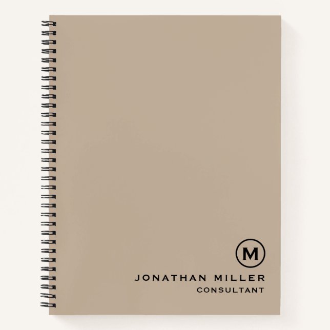 Custom Large Spiral Beige Hardcover 8.5" x 11" Notebook (Front)