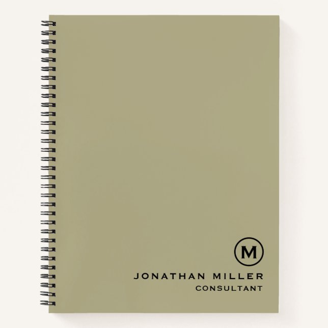 Custom Large Spiral Sage Hardcover 8.5" x 11" Notebook (Front)