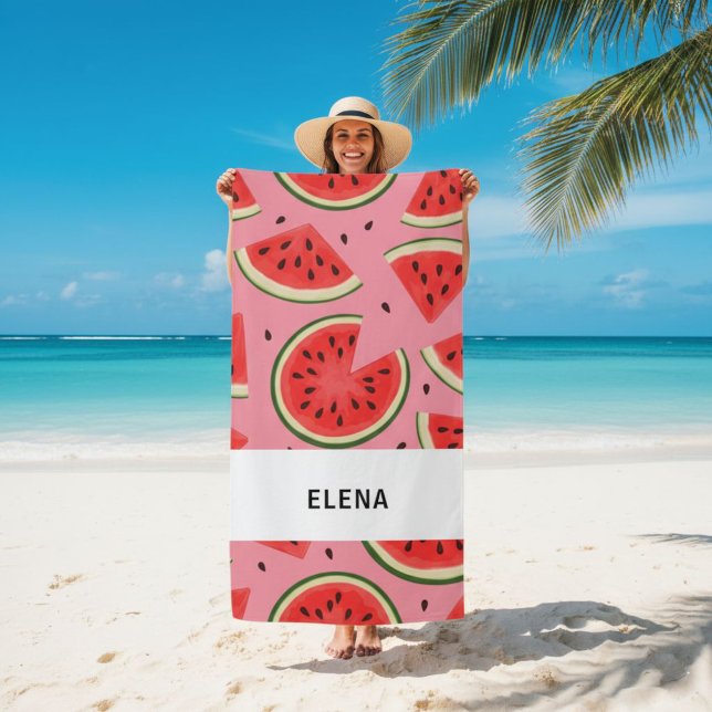 Custom Large Watermelon Graphic Beach Towel  (Creator Uploaded)