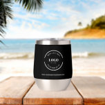 Custom large White logo with website simple black<br><div class="desc">Sip in style with this sleek black thermal wine tumbler featuring your custom white logo and website. A perfect blend of modern design and practicality, this insulated stainless steel tumbler keeps beverages at the ideal temperature while promoting your brand. Ideal for corporate gifts, client appreciation, trade shows, company events, or...</div>