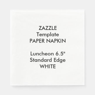 Custom Large WHITE Luncheon Paper Napkin Template