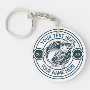 Custom Largemouth Bass Fishing Logo Key Ring