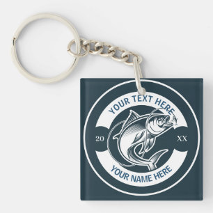 Custom Largemouth Bass Fishing Logo Key Ring