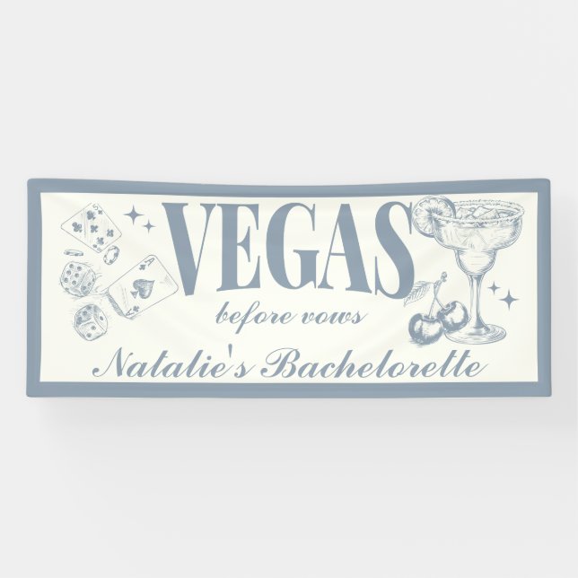 Custom Las Vegas Bachelorette Party Personalised Banner (Horizontal)