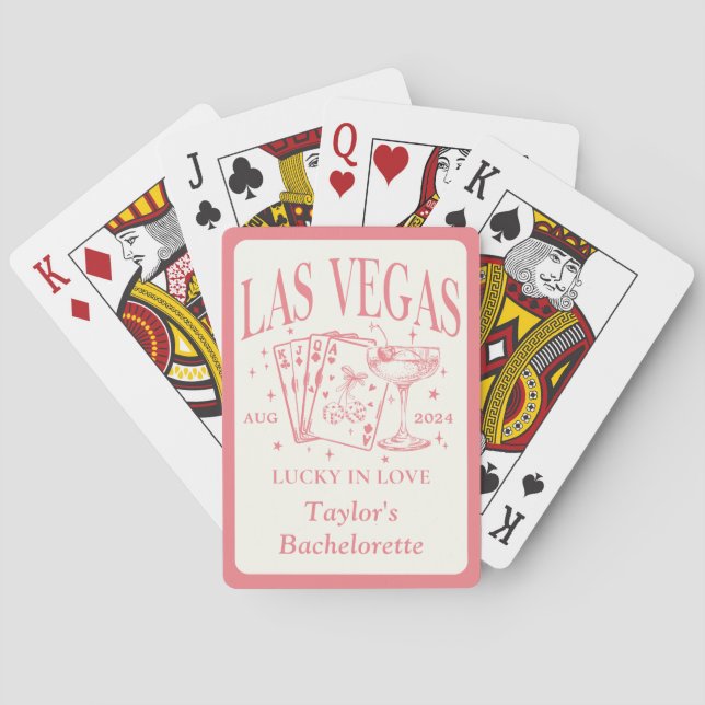 Custom Las Vegas Bachelorette Party Personalised Playing Cards (Back)