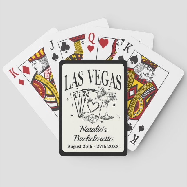 Custom Las Vegas Bachelorette Party Personalised Playing Cards (Back)