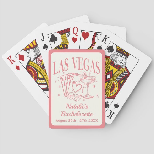 Custom Las Vegas Bachelorette Party Personalised Playing Cards (Back)