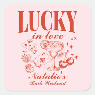 Custom Las Vegas Bachelorette Party Personalised Square Sticker