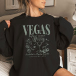 Custom Las Vegas Bachelorette Party Personalised Sweatshirt<br><div class="desc">Add a touch of warmth and style to your Las Vegas bachelorette party with our Emerald Green "Vegas Before Vows" Custom Las Vegas Bachelorette Party Crewneck Sweatshirt. This versatile and trendy sweatshirt combines comfort with a retro casino-inspired design, making it the perfect attire for your memorable weekend. Whether you're planning...</div>