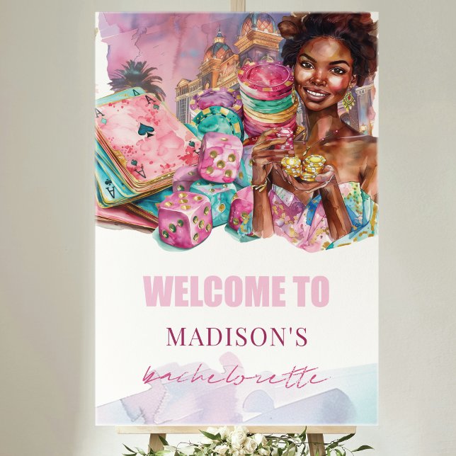 Custom Las Vegas Bachelorette Welcome Afro Girl Poster (Creator Uploaded)