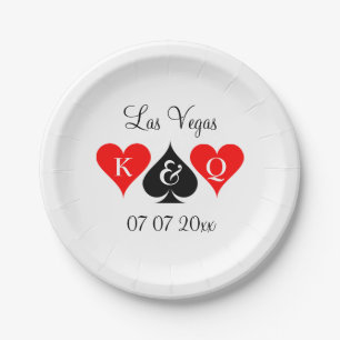 Custom Las Vegas casino theme wedding party plates