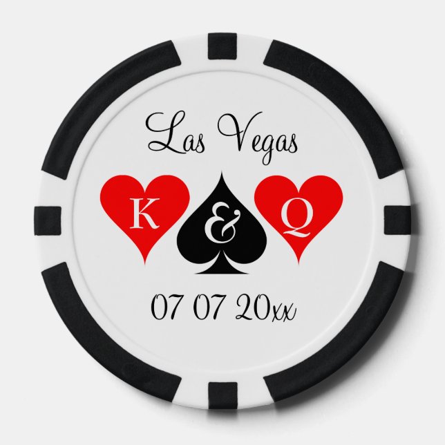 Custom Las Vegas wedding party favour poker chips (Front)