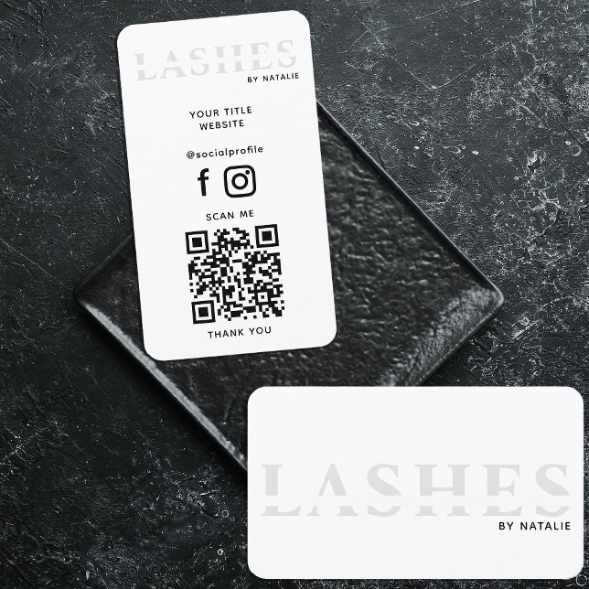 Custom Lash Extension Technician Cool QR Code Business Card (Creator Uploaded)
