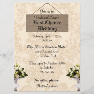 Custom Last Chance Wedding Invitations