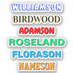 Custom Last Name Stickers (Waterproof Vinyl Names)