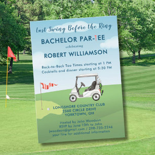 Custom Last Swing Golf Theme Bachelor Par-tee Invitation