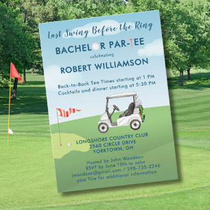 Custom Last Swing Golf Theme Bachelor Par-tee Invitation