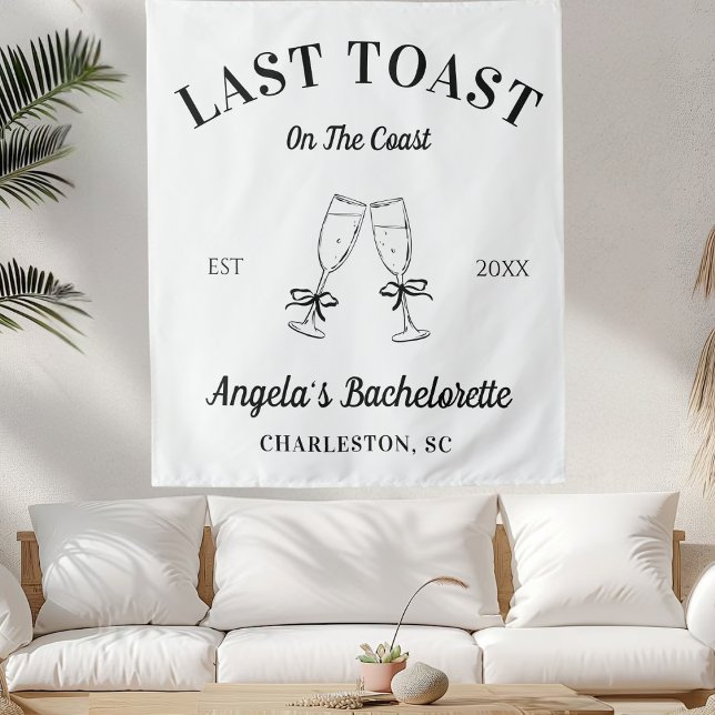 Custom Last Toast On The Coast Bachelorette Party Tapestry (Creator Uploaded)