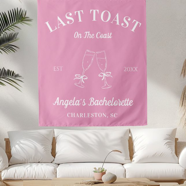 Custom Last Toast On The Coast Bachelorette Party Tapestry (Creator Uploaded)