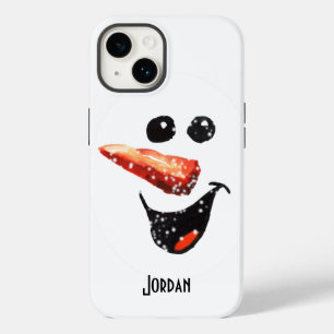 Custom Laughing Snowman Face Case-Mate iPhone 14 Case