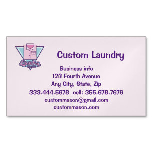 Custom Laundromat Laundry Dry Cleaners Business Ca Magnetic Business Card