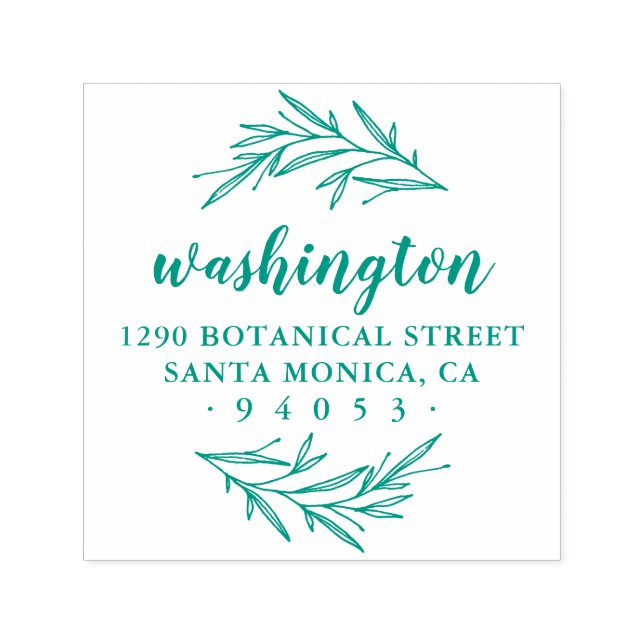 Custom Laurel Branch Return Address Self-inking Stamp (Design)